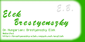 elek brestyenszky business card